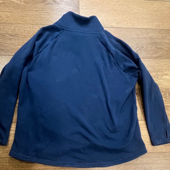 Athleta Cozy Karm Asym Pullover Fleece Navy Blue Sz 2X Cozy Soft Sweatshirt - Picture 13 of 13